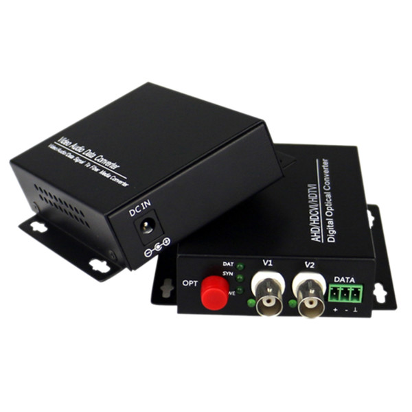 1080P HD video AHD CVI TVI Fiber optical converter, 2-CH video fiber optic transmitter, single-mode single 20KM