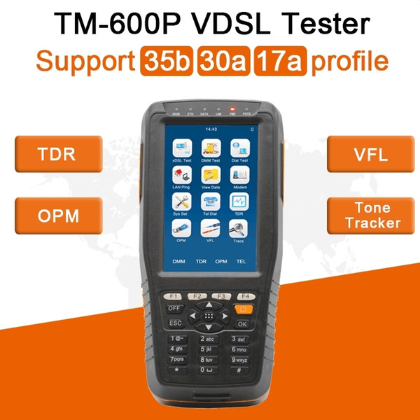 VDSL Tester-Support 35b 30a 17a Profile, with Optical Power Meter and Visual Fault Locator Function,Tone Tracker,TDR function, TM600P