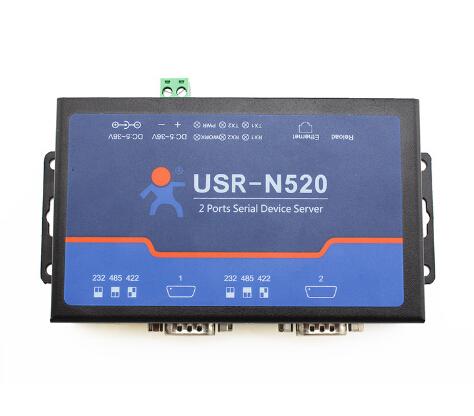 [USR-N520] 2 -Ports Ethernet to Serial converter with RS232/RS485/RS422 port, modbus gateway