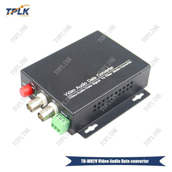 1pair 2 Channels Video Audio Data Optical converter fiber media converter with 1 Channels 485 reverse data single fiber hot sale