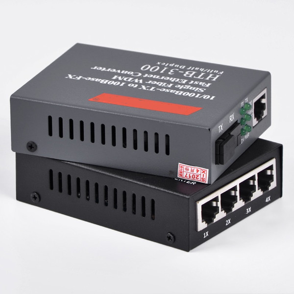 1 Pair Optical Fiber Media Converter 10/100M 4 RJ45 1 SC Singlemode Single Fiber and 10/100M RJ45 SC Singlemode Single