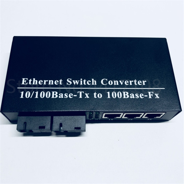 10/100M Fast Ethernet switch Converter 25KM Ethernet Fiber Optical Media Converter Single Mode 3 RJ45 and 2 SC fiber