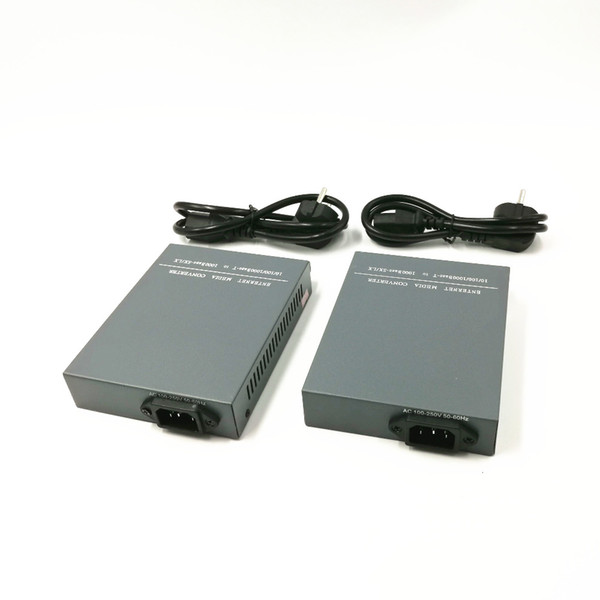 1 Pair HTB-GS-03 A/B Gigabit Fiber Optical Media Converter 1000Mbps Single Mode Single Fiber SC Port 20KM Built-in power supply