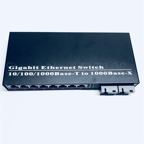 8UTP&2SC 10/100/1000M Gigabit Ethernet switch Ethernet Fiber Optical Media Converter Single Mode 8*RJ45 UTP and 2*SC fiber Port