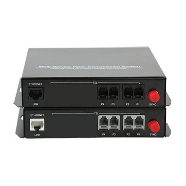 High Quality 4 Channel PCM Voice Telephone Fiber Optical Media Converter With Ethernet FC Single mode 20Km