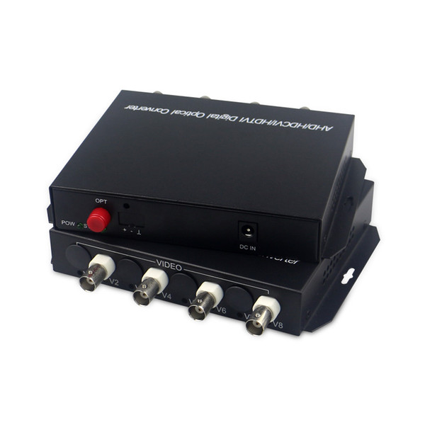 High Quality 1080p cvi ahd TVI fiber optic to coaxial converter 4-CH video fiber optic transmitter single-mode single 10KM