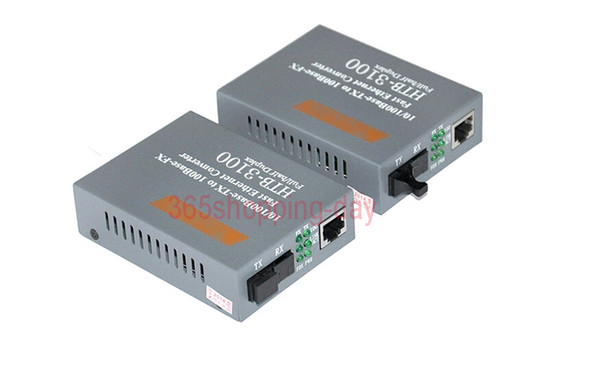 Wholesale-Fiber Optical Media Converter 10/100Mbps RJ45 Single mode SC Port 25KM Media converter HTB-3100A/B 1Pair