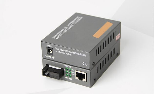 1 Pair HTB-GS-03 A/B Gigabit Fiber Optical Media Converter 1000Mbps Single Mode Single Fiber SC Port 20KM External Power Supply