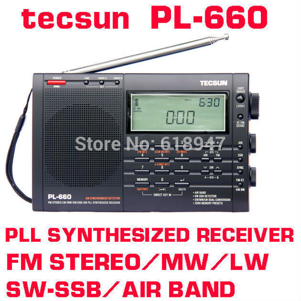 Wholesale-Free Shipping Retail-Wholesale Tecsun pl-660 FM Radio Stereo LW MV SW-SSB AIR PLL SYNTHESIZED PL660 Radio