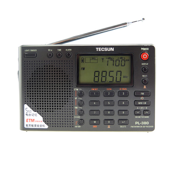 Tecsun PL-380 PL380 radio Digital PLL Portable Radio FM Stereo/LW/SW/MW DSP Receiver Nice