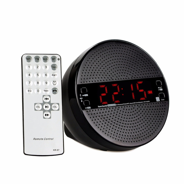 Bluetooth Alarm Clock FM Radio Wireless Desktop Tabletop Radio Receiver MP3 Player With Remote Control & Voice Reminder Y4413A