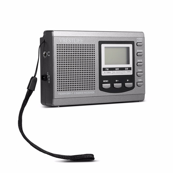 Portable Mini Radio DSP FM / MW /SW Receiver Emergency Radio with Digital Alarm Clock FM Radio Antenna FM Receiver Free Shipping