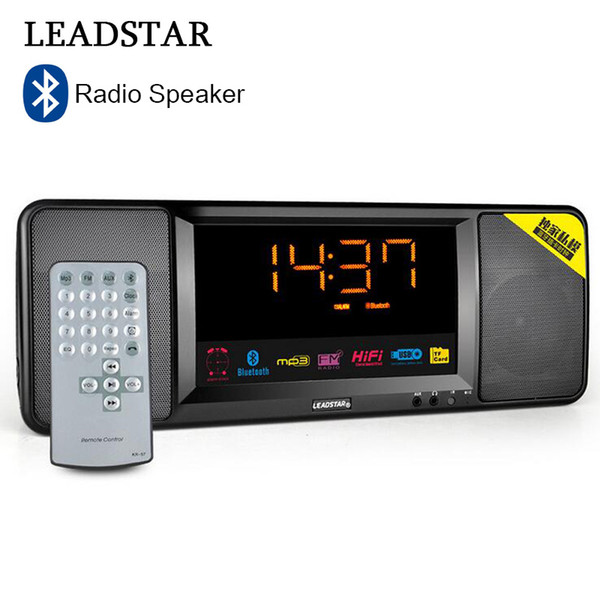 LEADSTAR FM Radio Bluetooth Speaker Handfree Deep Bass Wireless Speaker with LED Display Remote control Mic Suppoert TF card USB