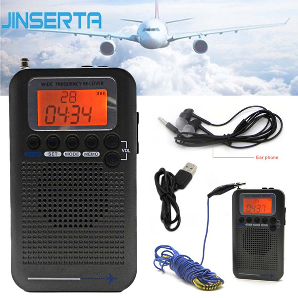 JINSERTA Aircraft VHF Radio Digital FM AM SW FullBand Receiver VHF CB 30-223MHZ 25-28MHZ Air 118-138MHZ with Dual Alarm Clock