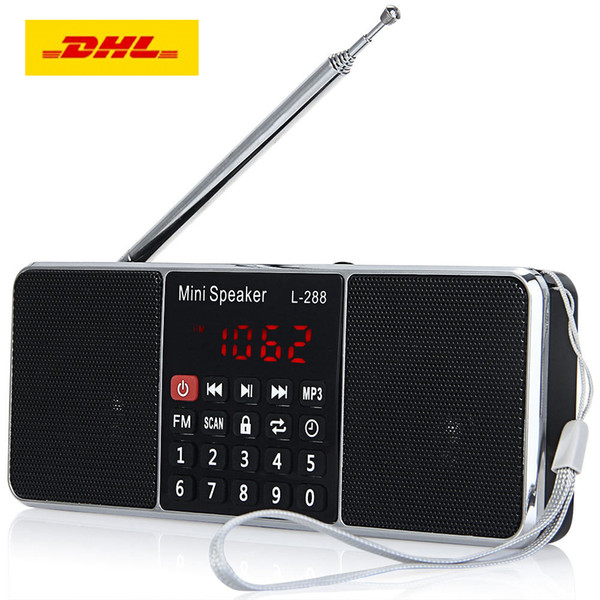 L-288 Mini Portable FM Radio Speaker Stereo Music Player with TFCard USB Disk LCD Screen Volume Control Rechargeable Loudspeaker