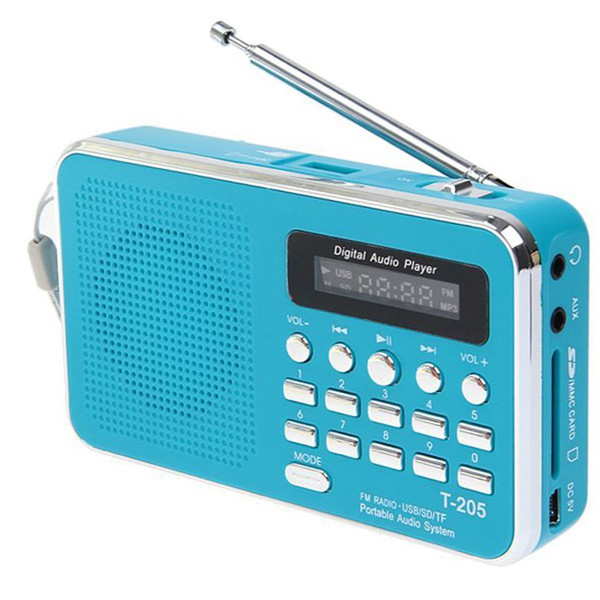 T-205 Radio Portable handsfree HiFi Card Speaker Digital Multimedia Loudspeaker AM/FM Radio DHL free shipping