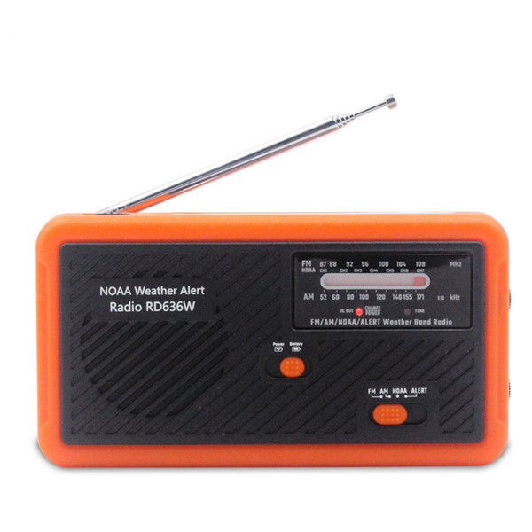 NOAA Weather Radio with Alarm Multifunctional Hand Solar Crank Dynamo AM/FM/NOAA Weather Radio Use Emergency LED Lightflash Outdoor