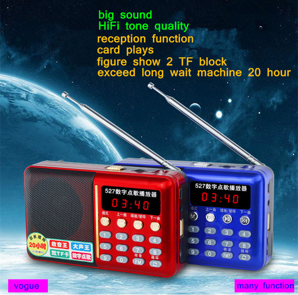 Multifun ctional Mini Portable Digital FM Radio Speaker USB TF Card Mp3 Music Player with LED Light and Rechargeable Battery