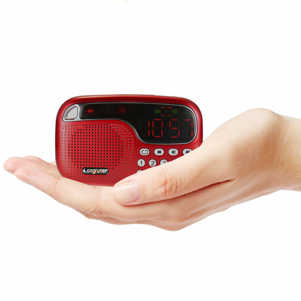 L-21 Mini FM Radio Speaker Digital Stereo Speaker High Fidelity Sound Quality LED Display Screen USB Disk TF Card 3.5mm AUX-IN