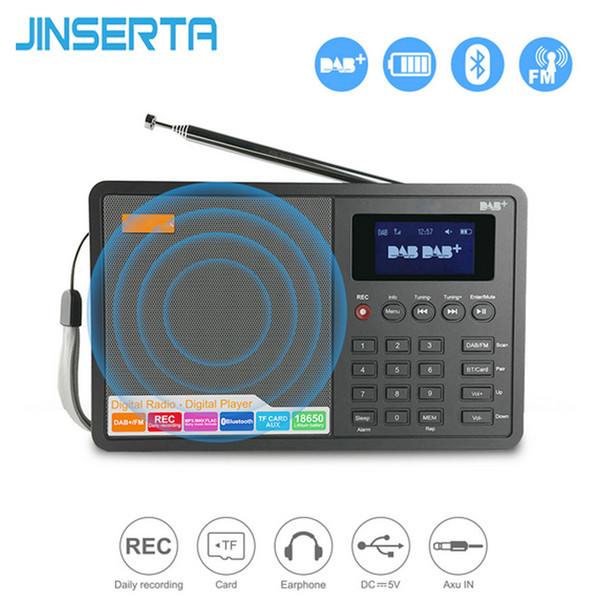 JINSERTA Portable DAB+ Radio Mini FM Receiver 1.8