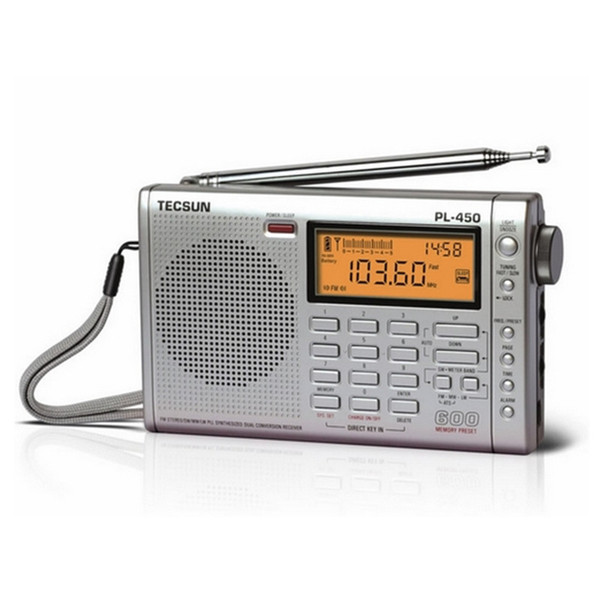 Wholesale-Original Tecsun PL-450 FM Radio Stereo LW MV SW-SSB AIR Shortwave Dual Conversion Radio Portable Louderspeaker FM Radio 2 Color