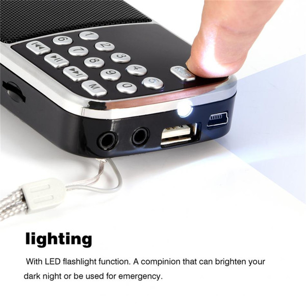 Y-501 FM Radio Portable Digital Audio Music Player Speaker LED Flashlight Support TF Card USB AUX 100% New Brand High Quality