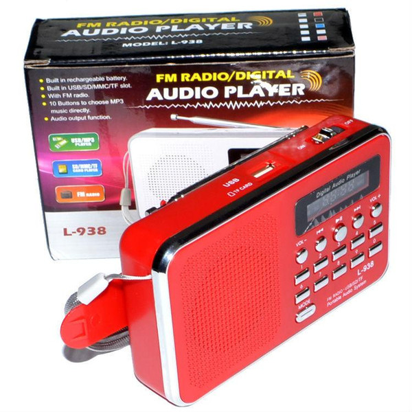 L-938 Mini Portable FM Radio Rechargeable Digital LED MP3 Speaker Player Support TF micro SD Card Playing