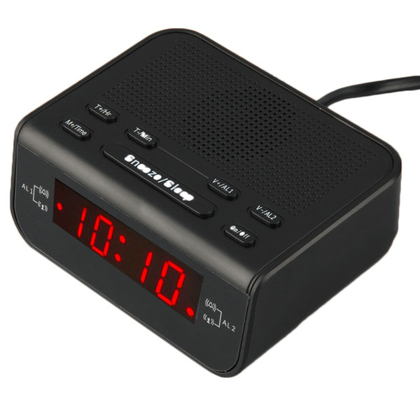 Freeshipping Best Selling ! Digital FM Alarm Clock Radio With Dual Alarm Sleep Timer LED Red Time Display