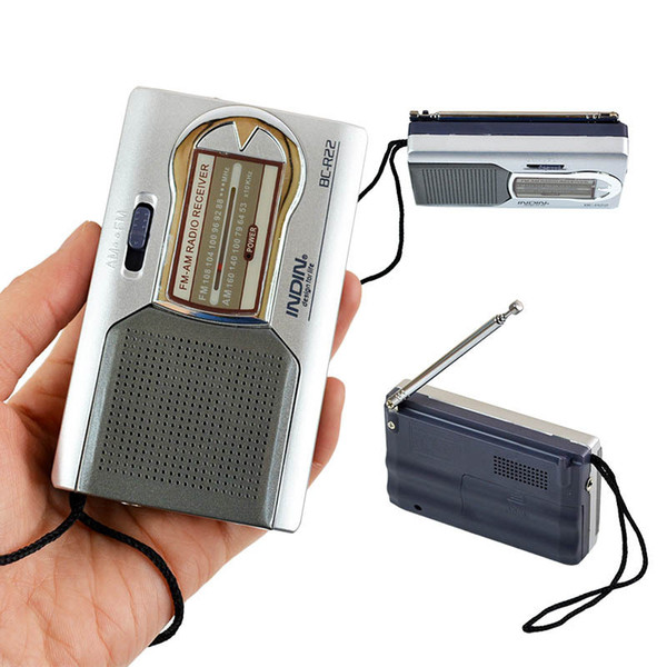 BC-R22 Portable AM FM Radio Receiver Built in Speaker with Standard Earphones Jack Mini Radio free shippping