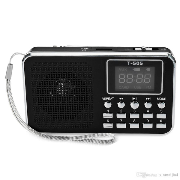 Portable Mini Digital LED Display Screen Speaker FM Radio Music Player Black