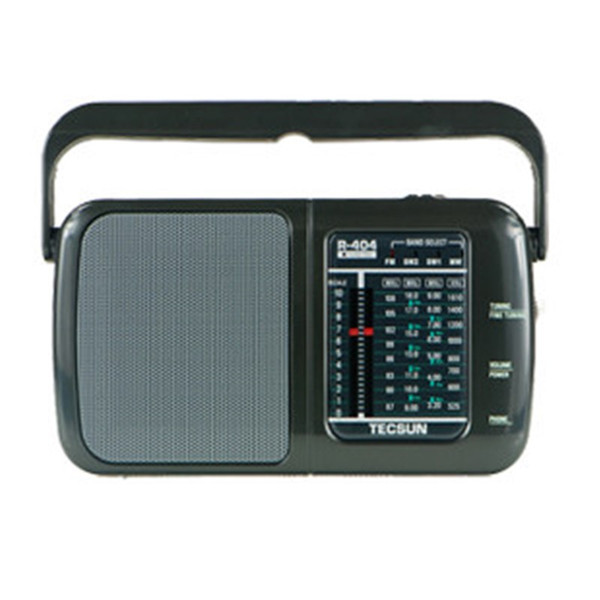 Wholesale-Original Tecsun R-404 High Sensitivity FM Radio MW SW Radio Receiver FM WM SW1 SW2 All Band With Built-In Speaker Portable Radio