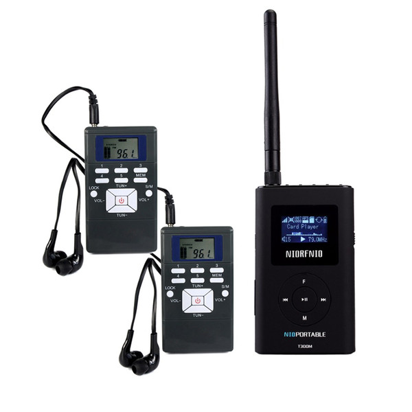 NIORFNIOWireless Tour Guide System For Guiding Church Meeting Translation 1 FM Transmitter+2 Radio Receiver Portable Radio Y4409