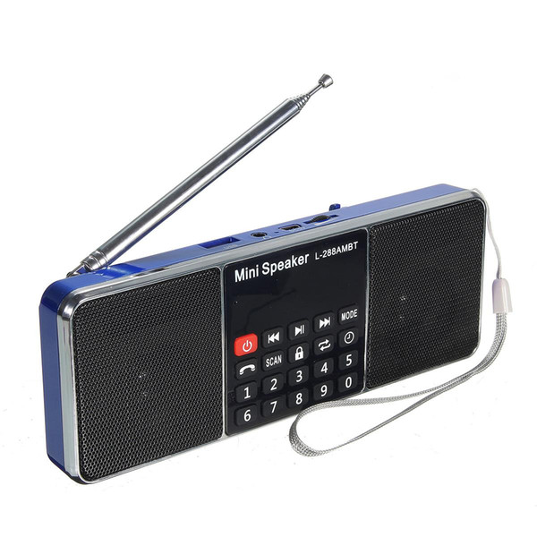 Wholesale-New Bluetooth Portable LCD FM/AM Radio Stereo Speaker MP3 Music Player Micro for SD USB Dual Loudspeaker