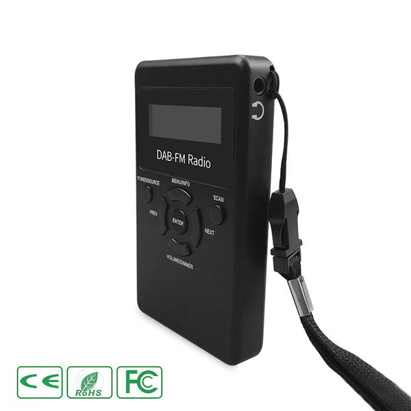 Micro USB Dual Band Mini Digital FM DAB Radio Player Portable None Bluetooth Receiver Kit Music LCD Display Display Black Stereo