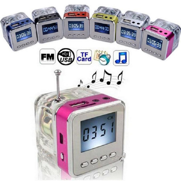 Mini FM Radio Cheap Good Portable Speaker Micro SD Card USB Music MP3 Player Sounds Box LED Screen clock