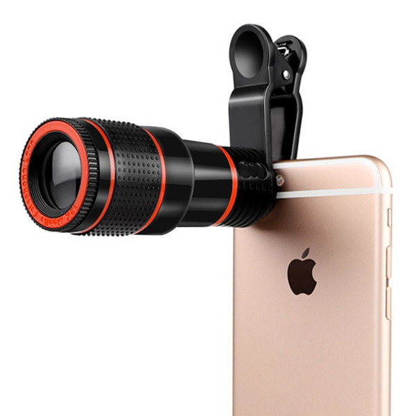 HD Mobile Phone Telephoto Lens 8X Zoom Optical Telescope Camera Lens with Clips For iphone 4S 5S 6S 7 All Phone No Dark Corner