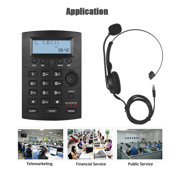 answering phone telefon hand free Telephone Set Call Center Telephone Protecting Earphone Flexible Microphone LCD Display Pre-dial Call