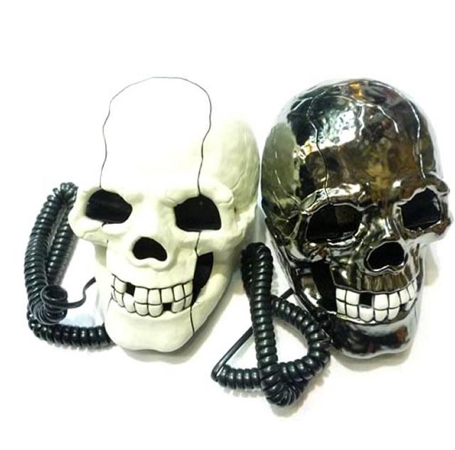 Free shipping 1PCS/Lot New Novelty Amazing Skull Design Corded Phone Telephone