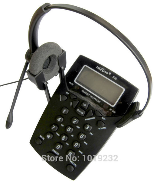 Wholesale-Free Shipping Call Center Phone Dialpad Headset Telephone with Tone Dial Key Pad & REDIAL RJ9 plug headset office phone
