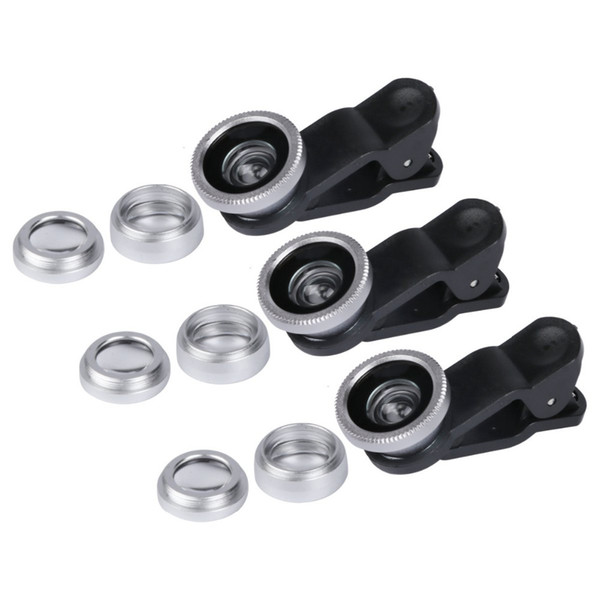 Mobile Phone Lens 3in1 Kit Universal Clip Smartphone Camera Lenses Wide Angle Macro Fish Eye for IPhone Samsung huawei