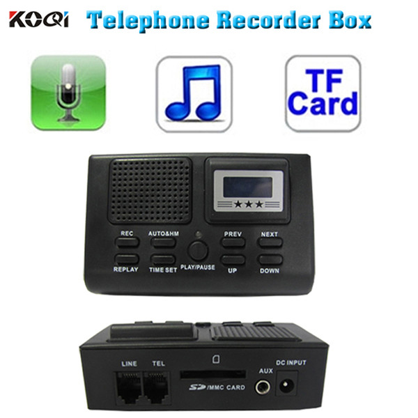 Professional Mini Telephone Recorder Box Digital Voice Recorder Dictaphone Phone Logger MP3 Player LCD Display + Clock Function