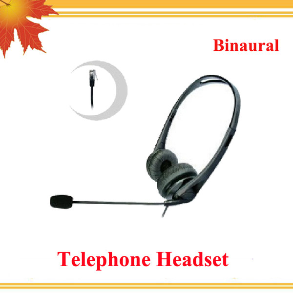 Binaural telephone headset with RJ09 plug / call center phone headsets call center headset telephone with RJ09 Plug