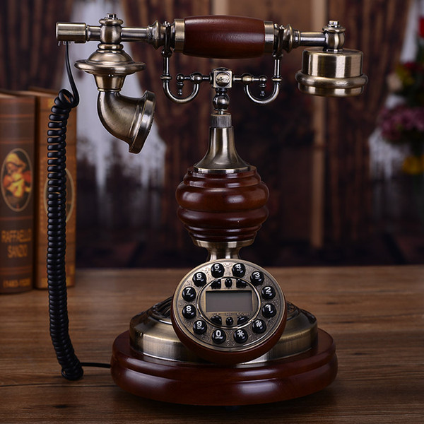 Mu Yuzhen upscale European antique retro telephone landline Solid wood metal household fixed American creative electric