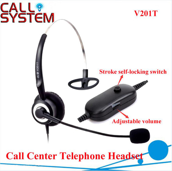 Professional Anti-noise Call Center Telephone Headphone / headset with RJ09 Plug with Volume Control and mute function