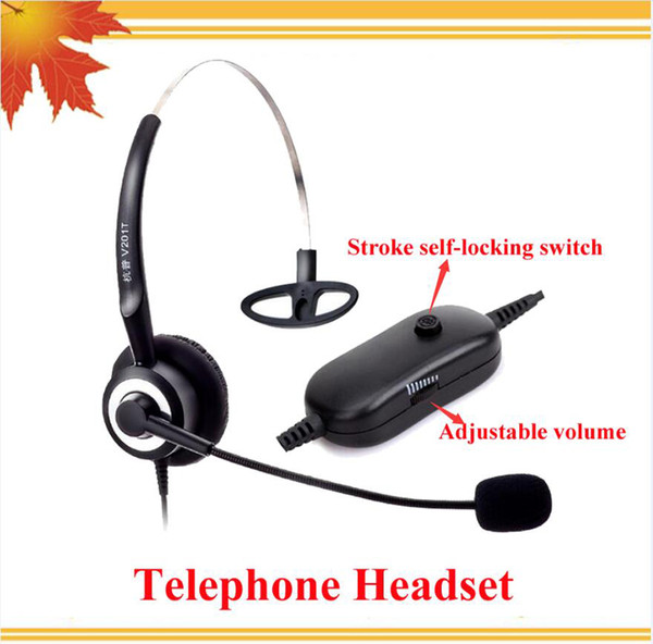 Call Center Telephone Headphone call center telephone headset with RJ09 Plug with Volume Control and mute function