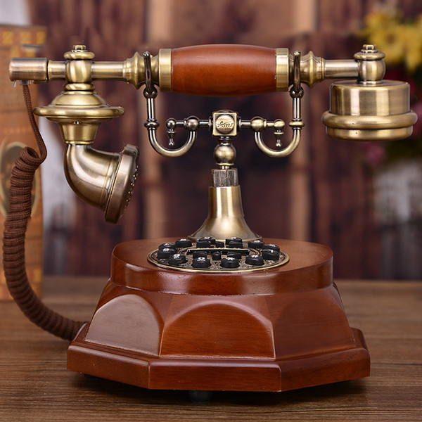 Mu Yuzhen all solid wood European antique telephone retro home landline fashion creative classical American telephone