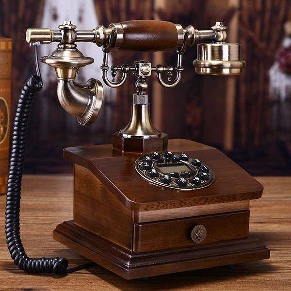 Solid wood European telephone antique retro telephone American home landline telephone Haomenyuan