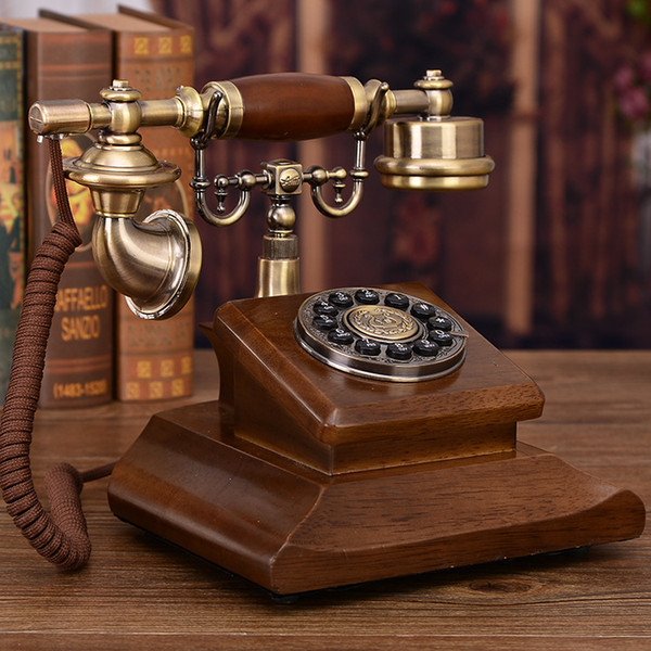 Mulberry New solid wood European antique telephone American fashion creative retro high-end home landline antique