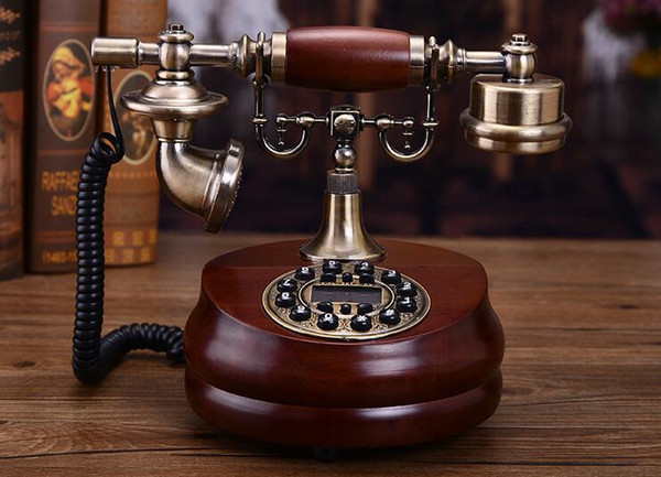 Antique European solid wood telephone retro fashion creative American home fixed Chinese classical landline