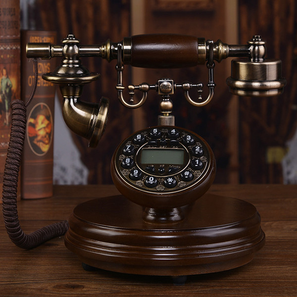 Solid wood European antique telephone retro home fashion creative American fixed landline old Chinese phone